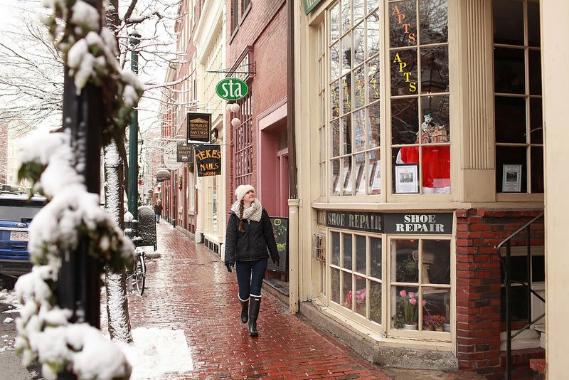 El tiempo en Boston en Invierno cuando empieza a nevar